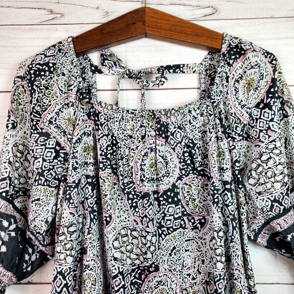 Cleobella Anila Mini Dress Organic Cotton Block Paisley Women's Medium - Picture 2 of 9